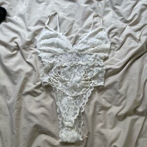 Elegant White Lace Bodysuit